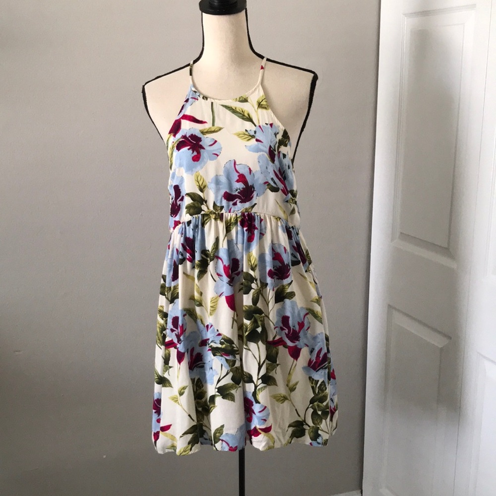 ENTRO Women Sleeveless Floral Print Summer Dress | M